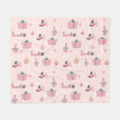 Patrón de Regalos Navideños en Rosa y Verde Pastel Fleece Deken (Voorkant (Horizontaal))