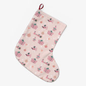 Patrón de Regalos Navideños en Rosa y Verde Pastel Grote Kerstsok (Voorkant (Hangend))