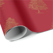 Patrón de venados dorados en rojo Navidad Cadeaupapier (Rol Hoek)