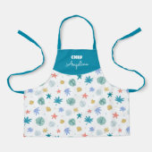 Patrón de verano con estrellas y hojas tropicales schort (Voorkant)