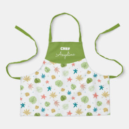 Patrón de verano con estrellas y hojas tropicales schort