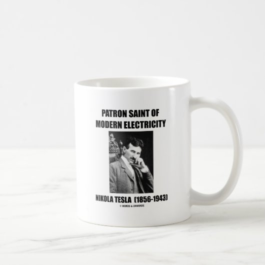 Patron Saint of Modern Electricity (Nikola Tesla) Koffiemok (Rechts)