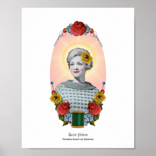 Patron Saint of Sewing Retro Art print 8x10 (Voorkant)