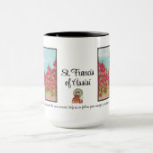 Patron St. Francis van Assisi Waterverf Gift B/W Mok (Midden)