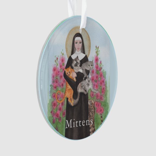 Patron St. van Katten Rear Uitzicht Mirror Memoria Ornament (voorkant)