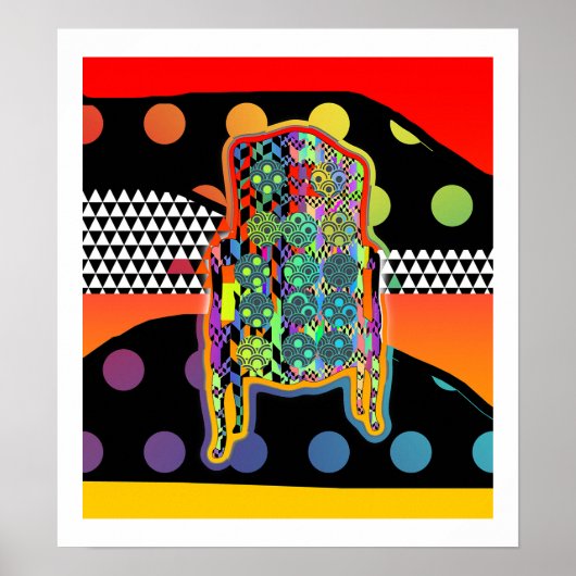 Patronen Fauteuil Giclee Print (Voorkant)