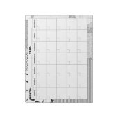 Patronen Galore Black en White Blank Calendar Notitieblok (Linkerzijde)