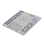 Patronen in blauw en geel Midden-Oosten Tegeltje (Zijkant)