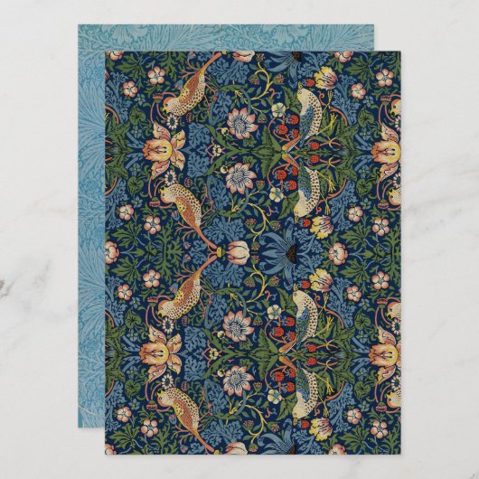 Patronen in een bloemenboom feestdagenkaart (Voorkant / Achterkant)