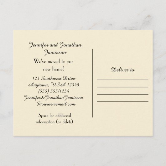 Patronen in het zand, nieuwe adresaankondiging aankondigingskaart (Achterkant)