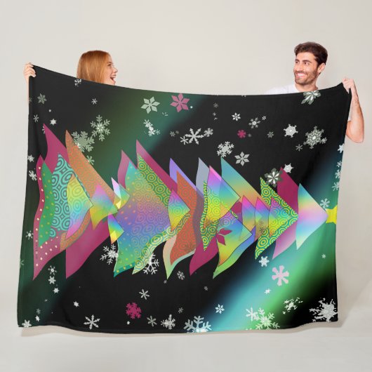 Patronen kerstboom fleece deken (In situ)