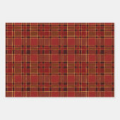 Patronen met rode, gouden en groene winterkerstpat inpakpapier vel (Voorkant 3)