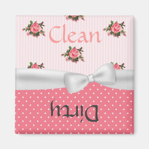 patronen met roze rozen vaatwasmachine magneet