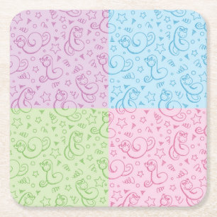 patronen met slangen kartonnen onderzetters