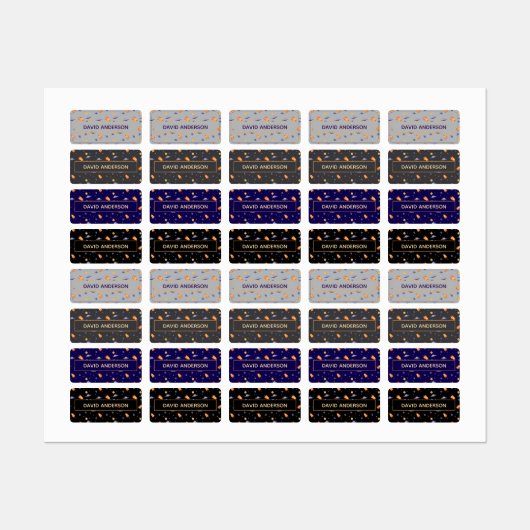 Patronen ruimte ufo neutrale kleur labels (Vel)