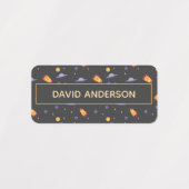 Patronen ruimte ufo neutrale kleur labels (Design 2)