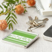 Patronen, strepen en cirkels: 2017 Pantone Greener Sleutelhanger (Zijkant)