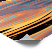 Patronen van de Reflected Sunset in Boat Wake Poster (Hoek)