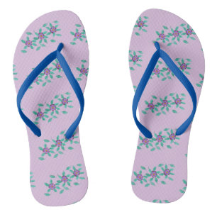 Patronen van drie Paarse Bloemen Bloem FlipFlops Teenslippers