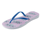 Patronen van drie Paarse Bloemen Bloem FlipFlops Teenslippers (Schuin)