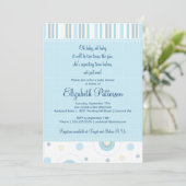 Patronen van Fun Twin Boy Baby shower Invitation Kaart (Staand voorkant)