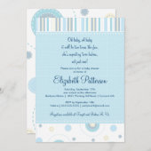 Patronen van Fun Twin Boy Baby shower Invitation Kaart (Voorkant / Achterkant)