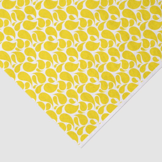 PATRONEN VAN GEEL EN WITTE PAISLEY TISSUEPAPIER (Detail)