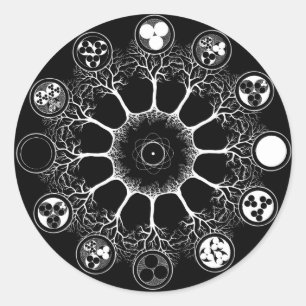 Patronen van het leven Mandala Ronde Sticker