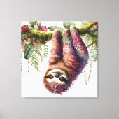 Patronen van Natuur - Oerwoud Sloth Canvas Afdruk (Voorkant)