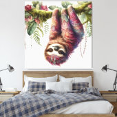 Patronen van Natuur - Oerwoud Sloth Canvas Afdruk (Insitu (Slaapkamer))