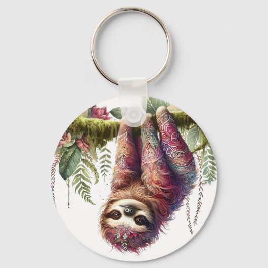Patronen van Natuur - Oerwoud Sloth Sleutelhanger (Achterkant)