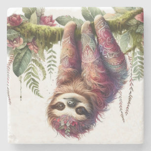 Patronen van Natuur - Oerwoud Sloth Stenen Onderzetter