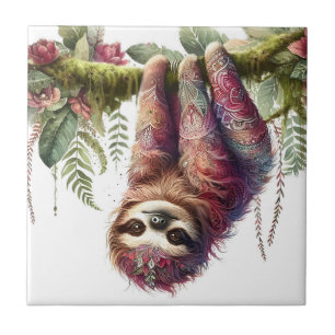 Patronen van Natuur - Oerwoud Sloth Tegeltje