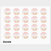 Patronen van Plezier in Roze Baby shower Favor Sti Ronde Sticker (Vel)