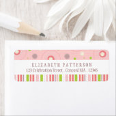 Patronen van Plezier in Roze Terugkeeradreslabel Etiket (Insitu)