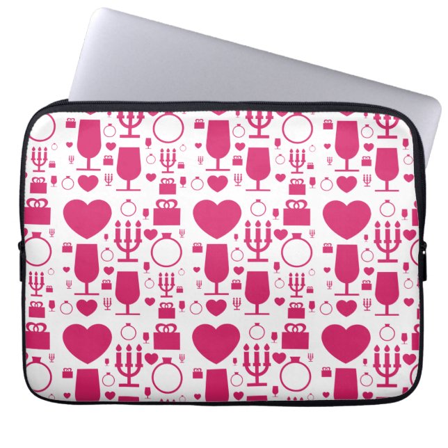 patronen van Valentijnsdagen Laptop Sleeve (Voorkant)