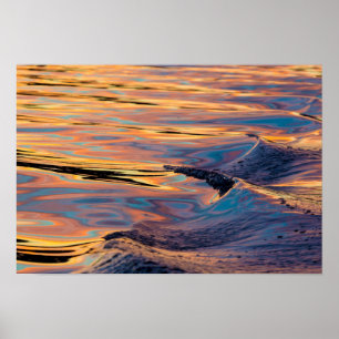 Patronen van weerkaatste zonsondergang in het kiel poster