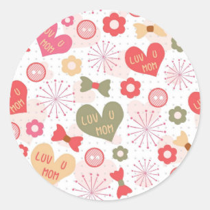 Patronen voor Moederdag Ronde Sticker