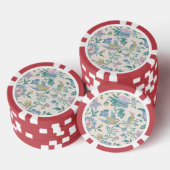 Patronen voor Paarse Bloemen & Vogels Poker Chips (Opstapeling)