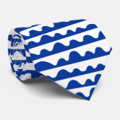 Patroon 020815 - Navy Blue en White Stropdas (Opgerold)