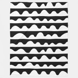 Patroon 020815 - wit op zwart fleece deken