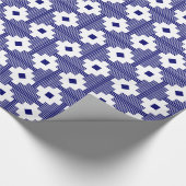 Patroon 061214 - Diepe marine met wit Cadeaupapier (Hoek)