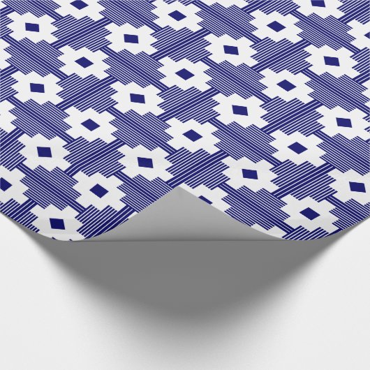 Patroon 061214 - Diepe marine met wit Cadeaupapier (Hoek)