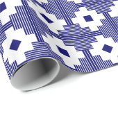 Patroon 061214 - Diepe marine met wit Cadeaupapier (Rol Hoek)