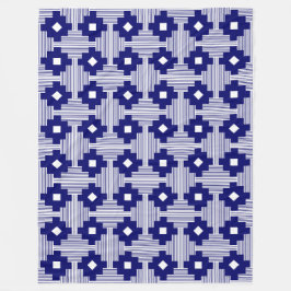 Patroon 061214 - Diepe marine met wit Fleece Deken