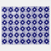 Patroon 061214 - Diepe marine met wit Fleece Deken (Voorkant (Horizontaal))