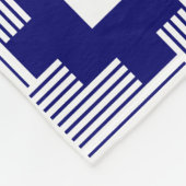 Patroon 061214 - Diepe marine met wit Fleece Deken (Hoek)