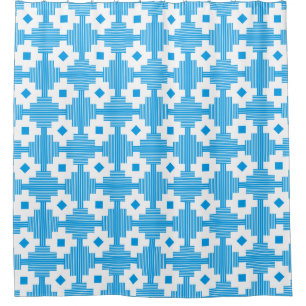 Patroon 061214 - Wit met Blauw 009dea Douchegordijn