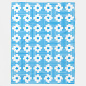 Patroon 061214 - Wit met Blauw 009dea Fleece Deken (Voorkant)