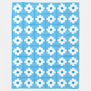 Patroon 061214 - Wit met Blauw 009dea Fleece Deken
